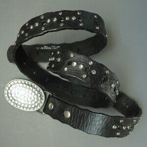 SIZE M. Miss Me genuine leather embellished belt